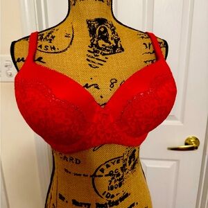 Elegant Red Lace Bra